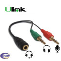 cable Audio 3 5m hembra a 2 plug 3 5mm macho Ulink