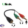 cable Audio 3 5m hembra a 2 plug 3 5mm macho Ulink