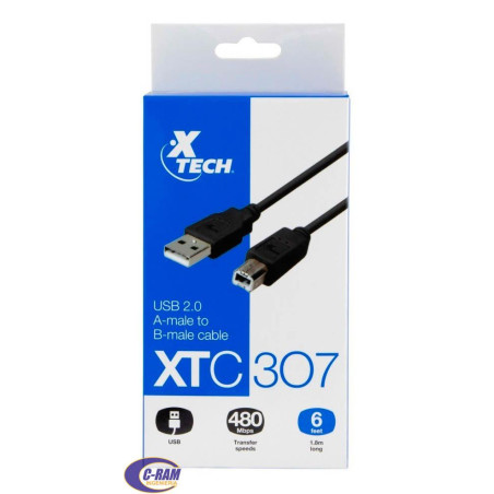 Cable Impresora Usb 2 0 1 8Mts Tipo A Macho/B Mach