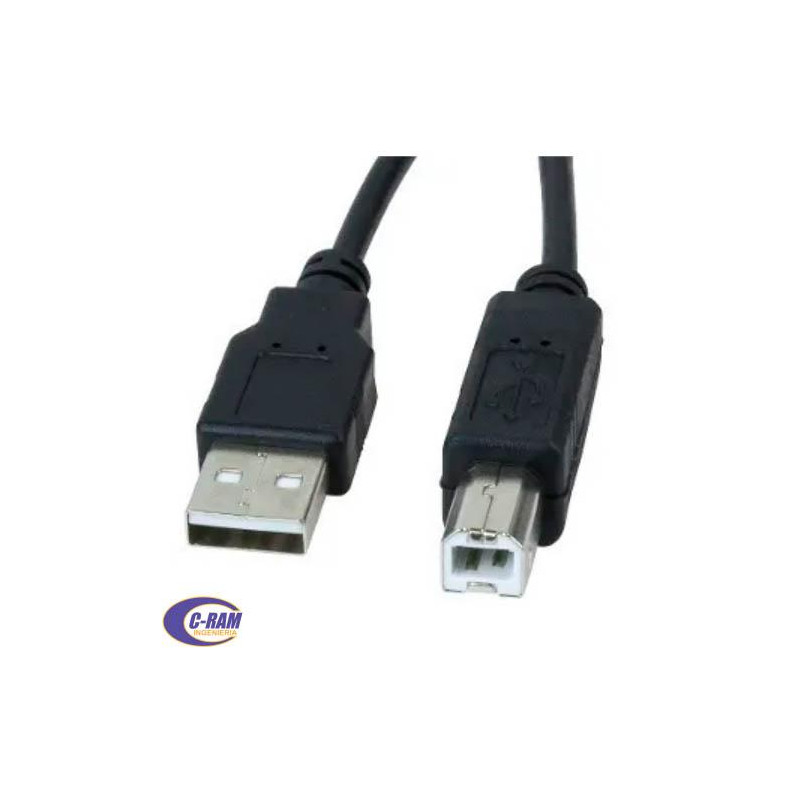 Cable Impresora Usb 2 0 3Mts Tipo A Macho/B Mach 