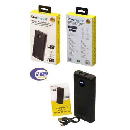 Batería Externa 20000mAh Carga Rápida 20W