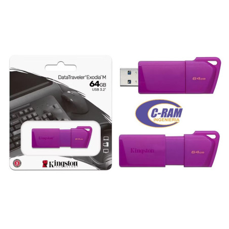 Pendrive 64GB  USB 3 2 DataTraveler Exodia Morado