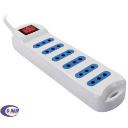 Alargador Multiple 6 Tomas 5mts Blanco Philco