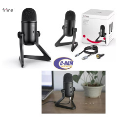 Micrófono Condensador Fifine Negro USB  PodCast