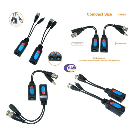 Balun Pasivo Bnc para Camaras y DVR Rj45