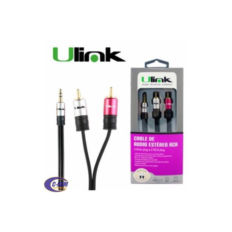 Cable de Audio ULINK 3 5mm Plug a 2Rca Plug 