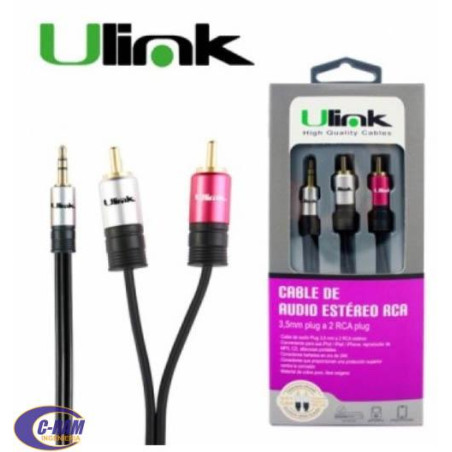 Cable de Audio ULINK 3 5mm Plug a 2Rca Plug 