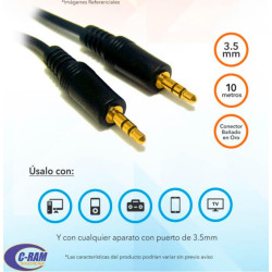 Cable stereo plug 3 5mm 10 metros Dinon