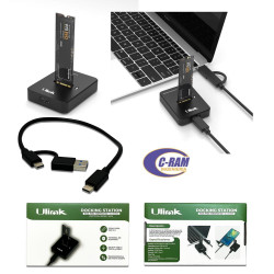 Docking Station Dual para Discos SSD  NVME/SATA  