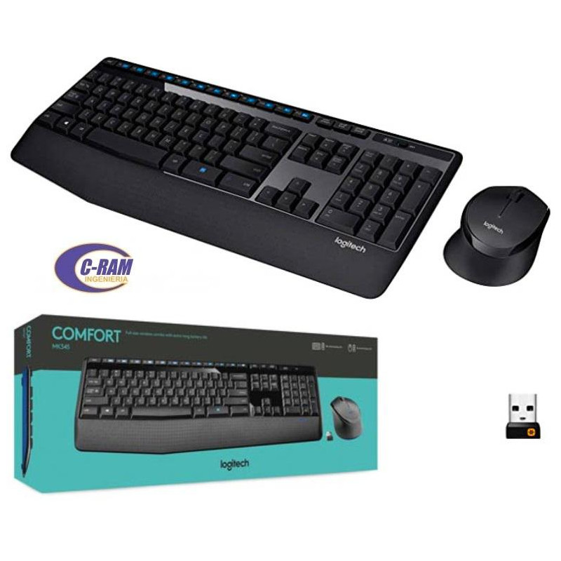 Kit Teclado Mouse Inalámbrico Comfort MK345 Logi