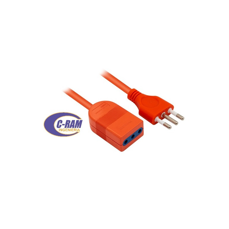 Alargador  Extensión 15 Mts Naranjo  SEC  2500W