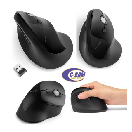 Mouse Vertical Pro Fit Negro Inalámbrico Kensingto