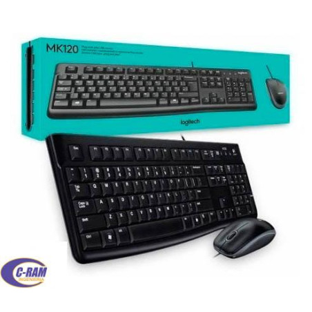 Kit Teclado Mouse USB MK120 Negro Logitech