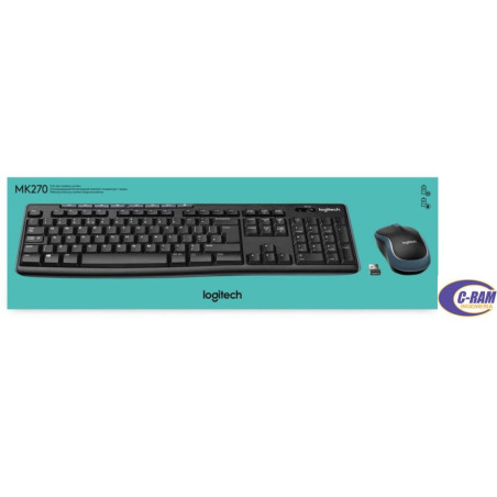 Kit Teclado Mouse MK270 Negro Inalámbrico Logitech