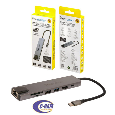 Docking Station Hub 7 en 1 USB-C Tecmaster