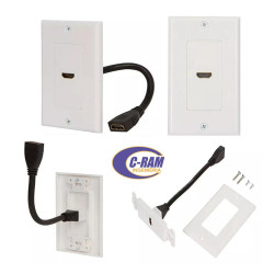 Placa Muro 1 Puerto  HD Tv 2 0 4K HDMI H/H 18Cms