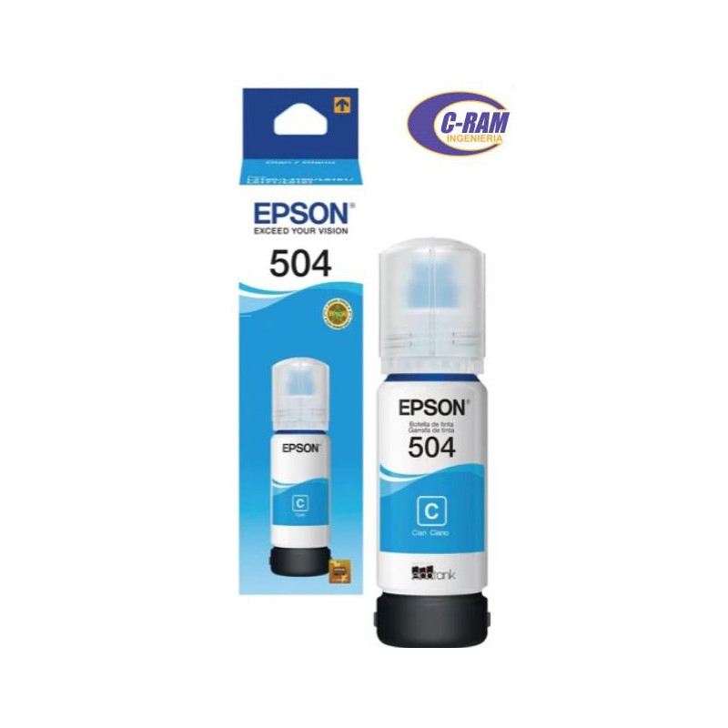 Botella de Tinta T504220 Cyan 70Ml 504 EPSON