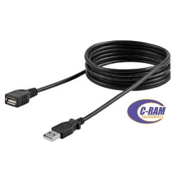 Cable Extensión USB-A Ultra 1 8 Mts  Negro Ultra