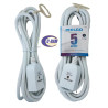 Alargador  Extensión 5 Mts Blanco  SEC  2500W