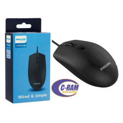 Mouse Alámbrico SPK7204  USB  Negro  Philco