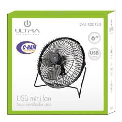 Mini Ventilador Usb Sobre mesa 6  Ultra negro