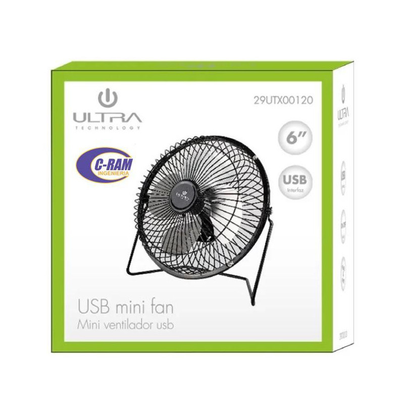 Mini Ventilador Usb Sobre mesa 6  Ultra negro