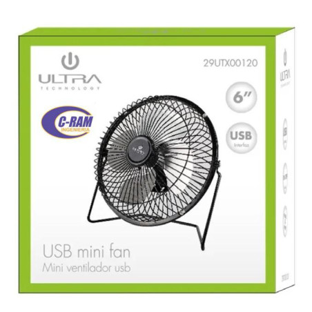 Mini Ventilador Usb Sobre mesa 6  Ultra negro