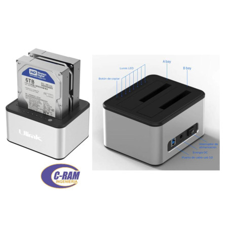 Docking Station USB 3 0 a SATA  2 5 y 3 5″ Ulink