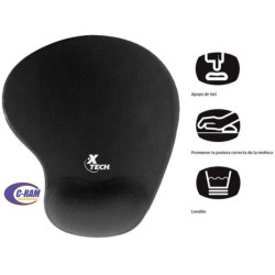 Mouse Pad Gel Con Reposa Muñeca Negro Xtech