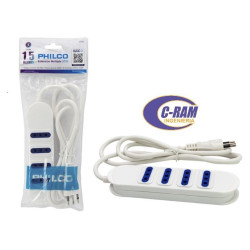 Alargador Philco Multiple 4 Tomas 1 5mts Blanco